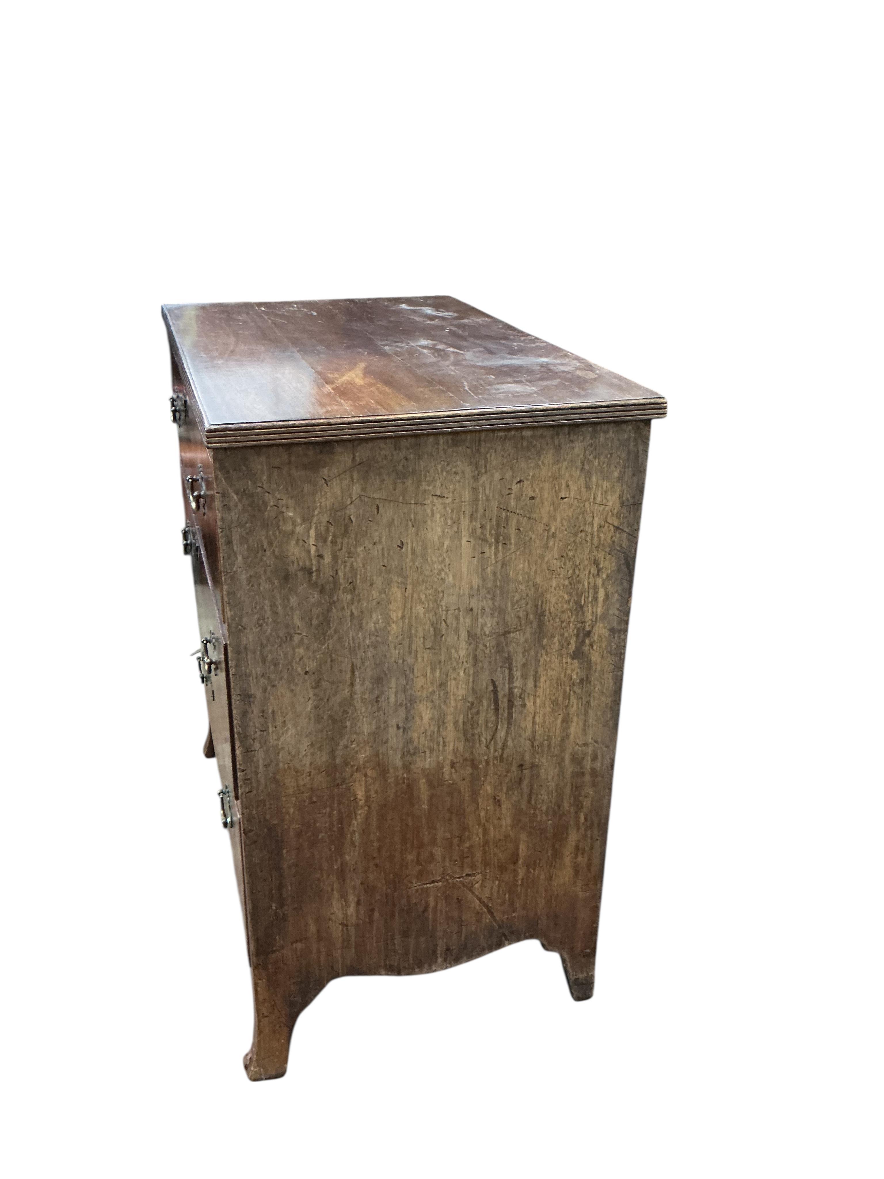 A small Regency mahogany chest, width 74cm, depth 46cm, height 82cm